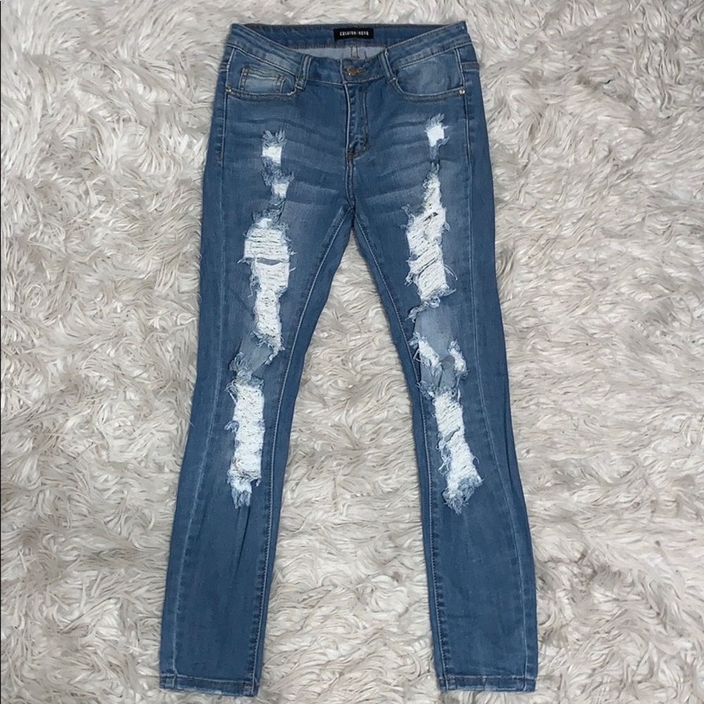 Fashion Nova Light Blue Wash Skinny Jeans